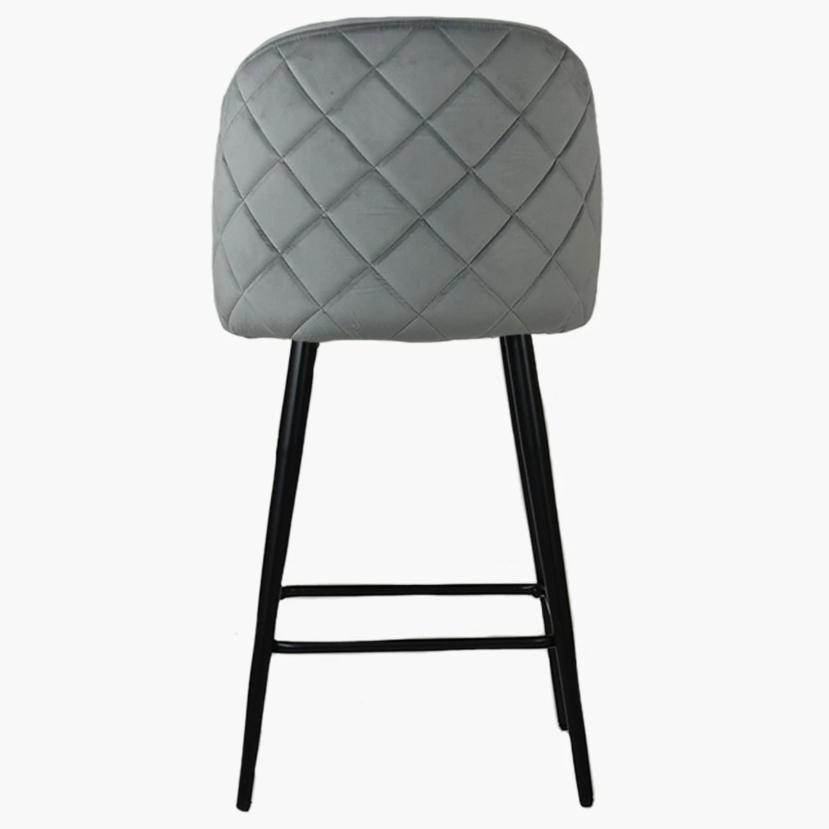 Brooklands Grey Velvet Black Leg Breakfast Stool 7 Brooklands Grey Velvet Black Leg Breakfast Stool - Image 5