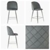 Brooklands Grey Velvet Chrome Leg Bar Stool -Furniture Specialty Store brooklands grey velvet chrome 5
