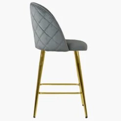 Brooklands Grey Velvet Gold Leg Kitchen Stool -Furniture Specialty Store brooklands grey velvet gold leg 3