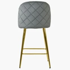 Brooklands Grey Velvet Gold Leg Kitchen Stool -Furniture Specialty Store brooklands grey velvet gold leg 4