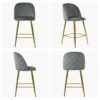 Brooklands Grey Velvet Gold Leg Kitchen Stool -Furniture Specialty Store brooklands grey velvet gold leg 5