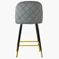 Brooklands Grey Velvet Black Gold Leg Kitchen Stool -Furniture Specialty Store brooklands grey velvet gold tip 4