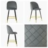 Brooklands Grey Velvet Black Gold Leg Kitchen Stool -Furniture Specialty Store brooklands grey velvet gold tip 5