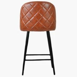 Brooklands Brown Faux Leather Black Leg Bar Stool -Furniture Specialty Store brooklands vintage brown black 1