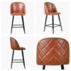 Brooklands Brown Faux Leather Black Leg Bar Stool -Furniture Specialty Store brooklands vintage brown black 5