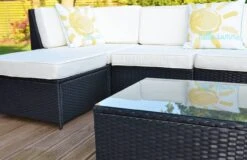 Cadiz 4 Seater Garden Rattan Corner Sofa Set With Table Black -Furniture Specialty Store cadiz black 5 2