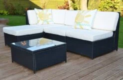 Cadiz 4 Seater Garden Rattan Corner Sofa Set With Table Black -Furniture Specialty Store cadiz black 6 2