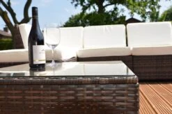 Cadiz 4 Seater Garden Rattan Corner Sofa Set With Table Brown -Furniture Specialty Store cadiz close ups 1 6