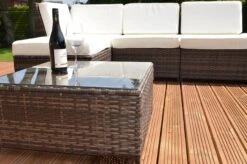 Cadiz 4 Seater Garden Rattan Corner Sofa Set With Table Brown -Furniture Specialty Store cadiz close ups 2 6