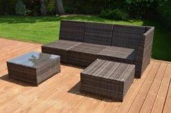 Cadiz 4 Seater Garden Rattan Corner Sofa Set With Table Brown -Furniture Specialty Store cadiz rattan corner set brown 1 5