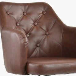 Calgary Vintage Brown Faux Leather Small Swivel Desk Chair -Furniture Specialty Store calgary vintage brown 5 1