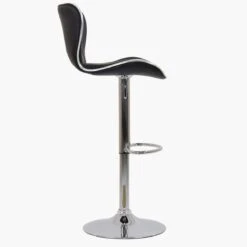 Cali Black Faux Leather Chrome Base Kitchen Stool -Furniture Specialty Store cali black 3