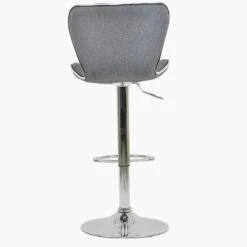 Cali Dark Grey Fabric Chrome Base Breakfast Stool