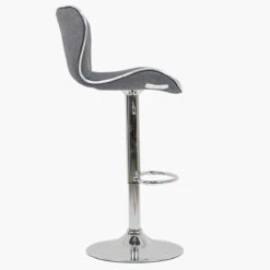 Cali Dark Grey Fabric Chrome Base Breakfast Stool -Furniture Specialty Store cali charcoal 4
