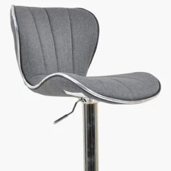 Cali Dark Grey Fabric Chrome Base Breakfast Stool -Furniture Specialty Store cali charcoal 5