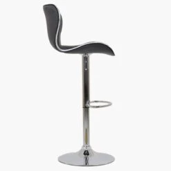 Cali Dark Grey Faux Leather Chrome Base Bar Stool -Furniture Specialty Store cali dark grey 4