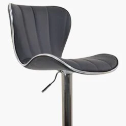 Cali Dark Grey Faux Leather Chrome Base Bar Stool -Furniture Specialty Store cali dark grey 5