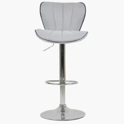 Cali Grey Fabric Chrome Base Bar Stool