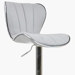 Cali Grey Fabric Chrome Base Bar Stool -Furniture Specialty Store cali light grey fabric 5