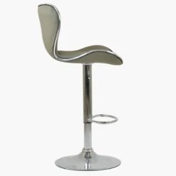 Cali Taupe Faux Leather Chrome Base Kitchen Stool