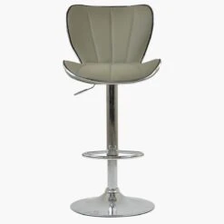 Cali Taupe Faux Leather Chrome Base Kitchen Stool -Furniture Specialty Store cali taupe 4