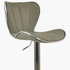 Cali Taupe Faux Leather Chrome Base Kitchen Stool -Furniture Specialty Store cali taupe 5