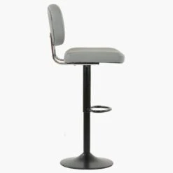 Calypso Grey Faux Leather Black Base Kitchen Stool -Furniture Specialty Store calypso grey 2