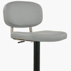 Calypso Grey Faux Leather Black Base Kitchen Stool -Furniture Specialty Store calypso grey 4