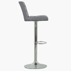 Carmel Dark Grey Fabric Chrome Base Kitchen Stool -Furniture Specialty Store carmel gas lift charcoal 3