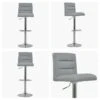 Carmel Grey Faux Leather Chrome Base Bar Stool -Furniture Specialty Store carmel gas lift grey white