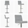 Carmel Grey Fabric Chrome Base Bar Stool -Furniture Specialty Store carmel gas lift light grey fab white
