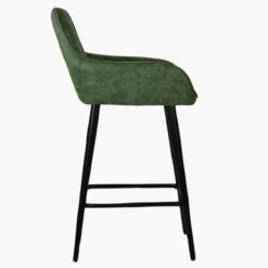 Carson Vintage Green Leather Black Leg Counter Bar Stool -Furniture Specialty Store carson antique green black 2
