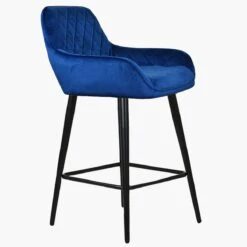 Carson Blue Velvet Black Leg Kitchen Counter Bar Stool -Furniture Specialty Store carson blue velvet black leg 1