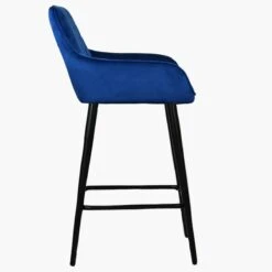 Carson Blue Velvet Black Leg Kitchen Counter Bar Stool -Furniture Specialty Store carson blue velvet black leg 3