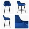 Carson Blue Velvet Black Leg Kitchen Counter Bar Stool -Furniture Specialty Store carson blue velvet black leg 4