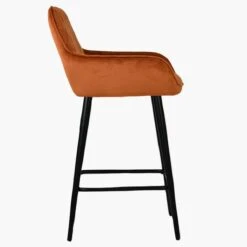 Carson Burnt Orange Velvet Black Leg Counter Bar Stool -Furniture Specialty Store carson burnt orange black 2