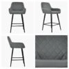 Carson Dark Grey Faux Leather Black Leg Kitchen Bar Stool -Furniture Specialty Store carson dark grey black 5