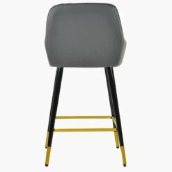 Carson Dark Grey Faux Leather Black Gold Leg Kitchen Stool -Furniture Specialty Store carson dark grey gold tip 4