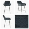 Carson Dark Grey Velvet Chrome Leg Breakfast Stool -Furniture Specialty Store carson dark grey velvet chrome 4