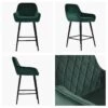 Carson Green Velvet Black Leg Breakfast Island Stool -Furniture Specialty Store carson green velvet black 4