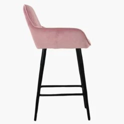 Carson Pink Velvet Black Leg Kitchen Counter Stool -Furniture Specialty Store carson pink black 3