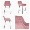 Carson Pink Velvet Chrome Leg Breakfast Bar Stool -Furniture Specialty Store carson pink chrome 4