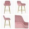 Carson Pink Velvet Gold Leg Kitchen Island Bar Stool -Furniture Specialty Store carson pink gold 4
