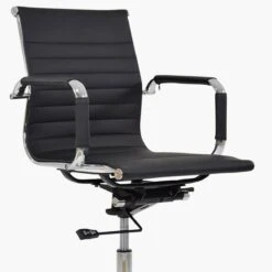 Casino Black Leather Swivel & Recline Office Chair With Arms -Furniture Specialty Store casino black 4