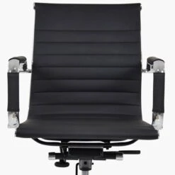 Casino Black Leather Swivel & Recline Office Chair With Arms -Furniture Specialty Store casino black 5
