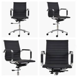 Casino Black Leather Swivel & Recline Office Chair With Arms -Furniture Specialty Store casino black white 6