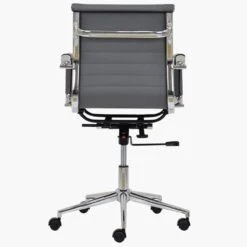 Casino Grey Faux Leather Swivel & Recline Office Chair With Arms