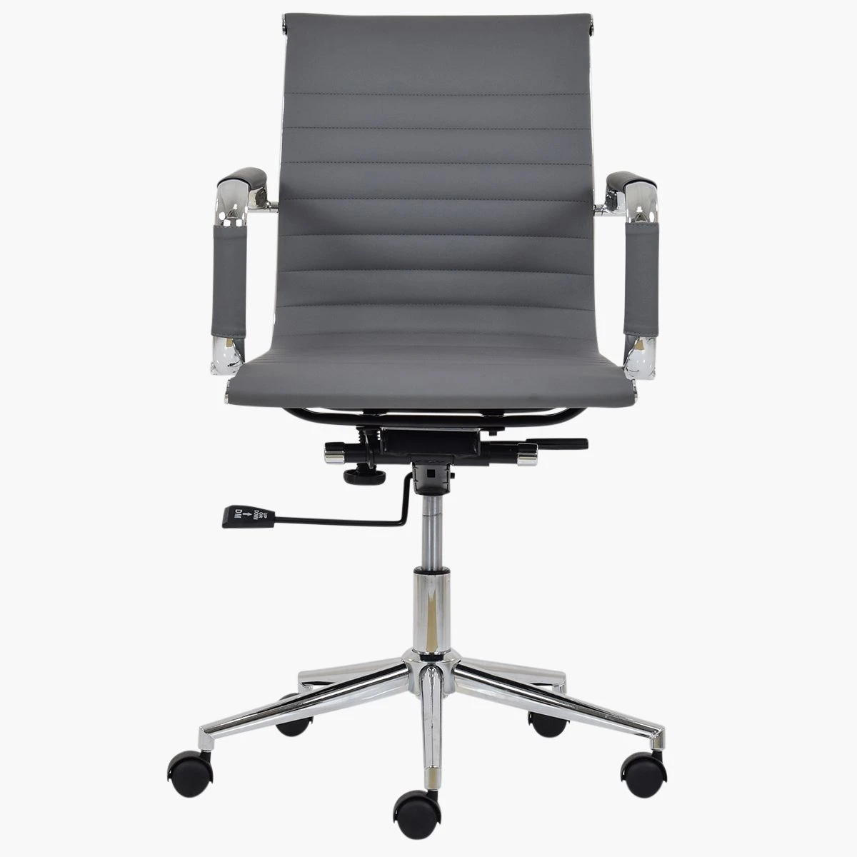 Casino Grey Faux Leather Swivel & Recline Office Chair With Arms 4 Casino Grey Faux Leather Swivel & Recline Office Chair With Arms - Image 2