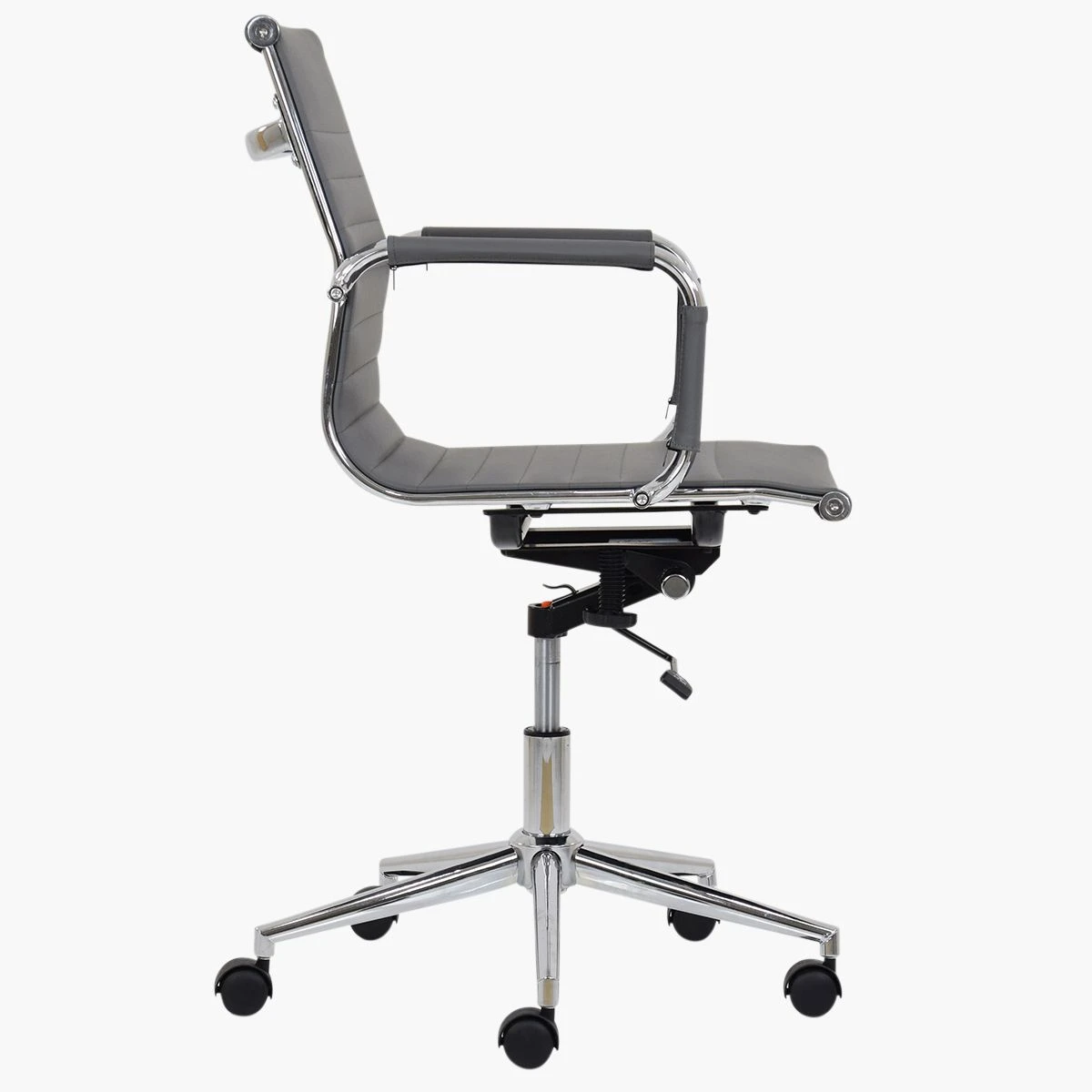 Casino Grey Faux Leather Swivel & Recline Office Chair With Arms 5 Casino Grey Faux Leather Swivel & Recline Office Chair With Arms - Image 3