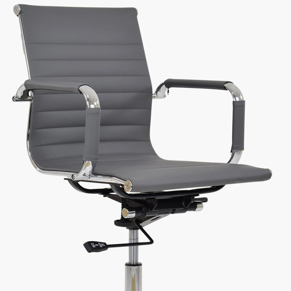 Casino Grey Faux Leather Swivel & Recline Office Chair With Arms 6 Casino Grey Faux Leather Swivel & Recline Office Chair With Arms - Image 4